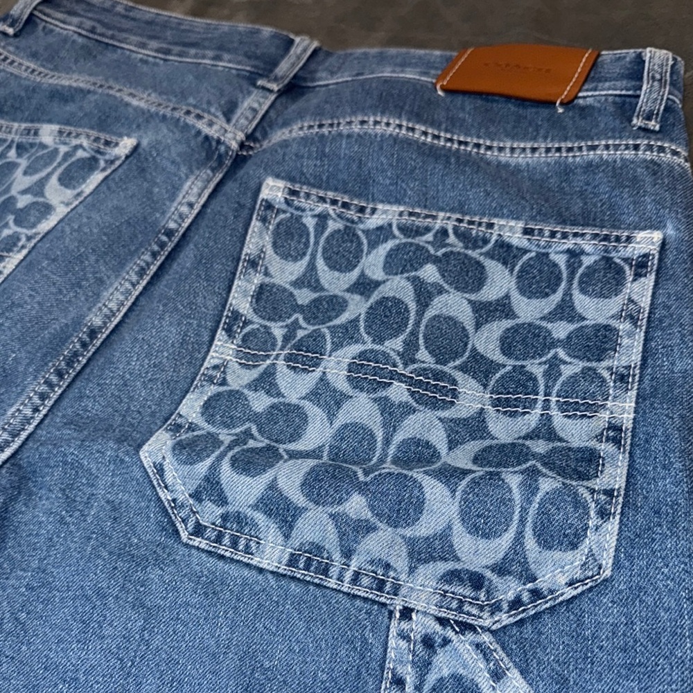 Men's Coach Blue Denim Shorts - Picture 4 of 6